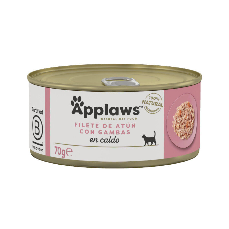 70 g Applaws Atum e Camar&atilde;o lata natural para gatos, , large Imagem n&uacute;mero 1
