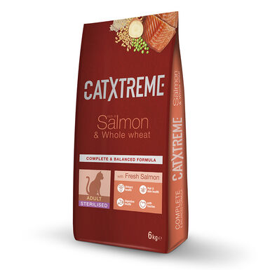 Catxtreme Sterilised Salmão Ração para gatos