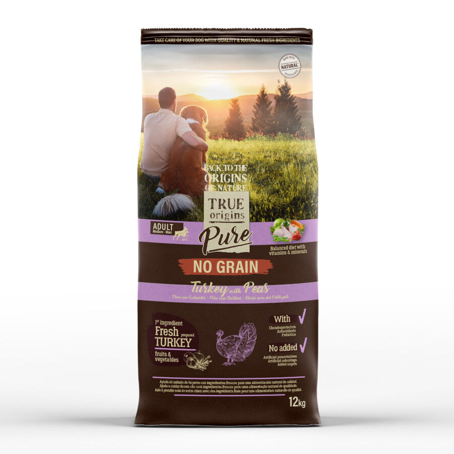 12 kg True Origins Pure Grain Free Adult Ra&ccedil;&atilde;o de peru para c&atilde;es, , large Imagem n&uacute;mero 1