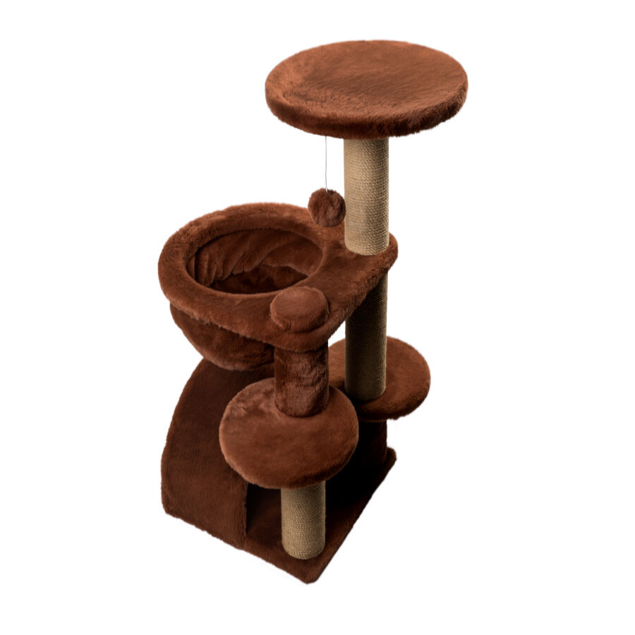 Catshion Amber &Aacute;rvore Arranhador com Gruta Cor de Canela para gatos, , large Imagem n&uacute;mero 1