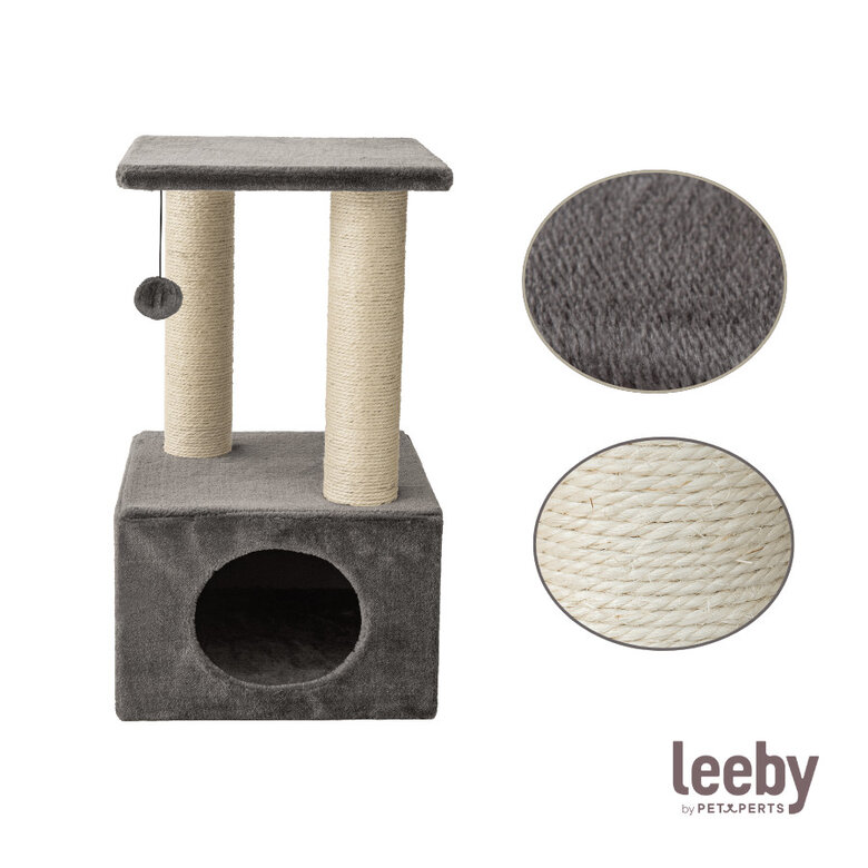 Leeby Colette Scratch arranhador com cama nido e brinquedo cinzento para gatos,  Imagem número 5 Leeby Colette Scratch arranhador com cama nido e brinquedo cinzento para gatos, , large Imagem número 5