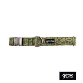 Gotoo Coleira estampada verde para cães