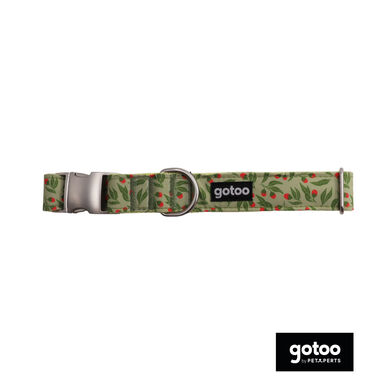 Gotoo Coleira estampada verde para cães