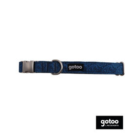 Gotoo Coleira estampada azul para cães