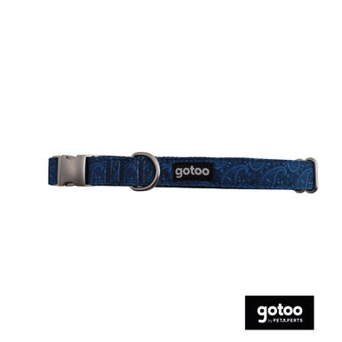Gotoo Coleira estampada azul para cães