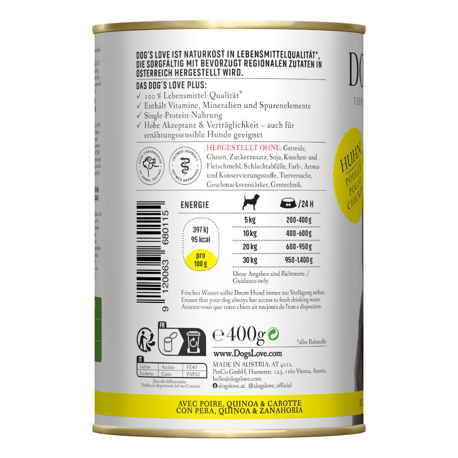400 g Dog's Love Adulto Frango em lata para c&atilde;es, , large Imagem n&uacute;mero 2