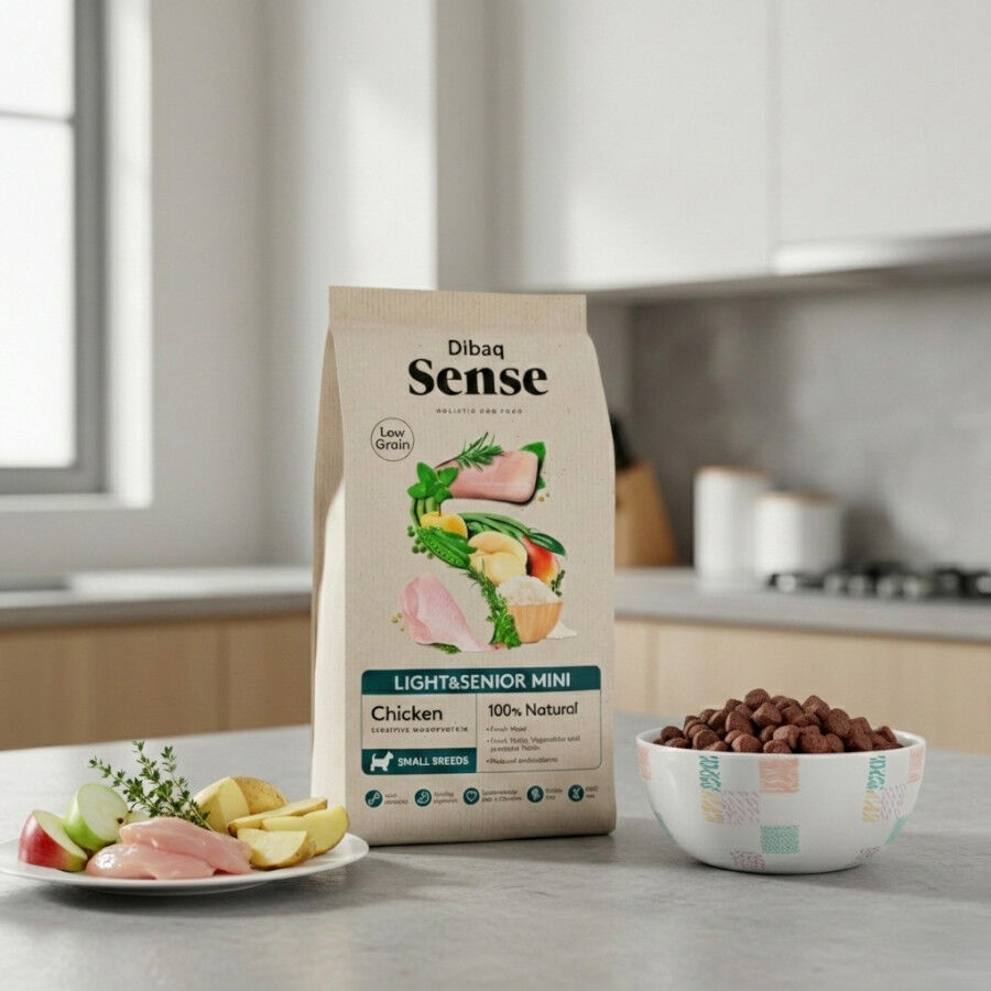 2 kg Dibaq Sense Low Grain Light & Senior Mini Ra&ccedil;&atilde;o de frango para c&atilde;es, , large Imagem n&uacute;mero 3