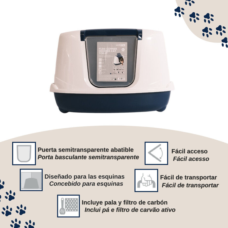 Nice Care Caixa de areia Flip Corner azul para Gatos, , large Imagem n&uacute;mero 3