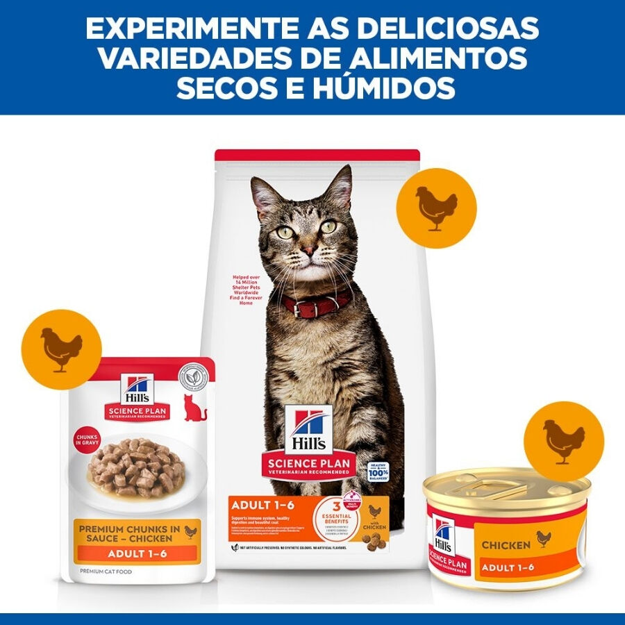 85 g Hill's Science Plan Adult Comida h&uacute;mida Mousse de Frango em lata para gatos, , large Imagem n&uacute;mero 6