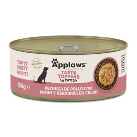 Applaws Taste Toppers Frango com Presunto e Legumes em Molho lata para c&atilde;es