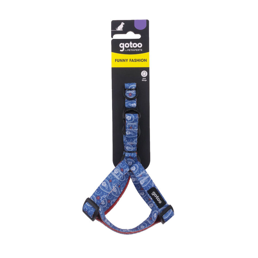 Gotoo Peitoral azul estampado caxemira para c&atilde;es, , large Imagem n&uacute;mero 6