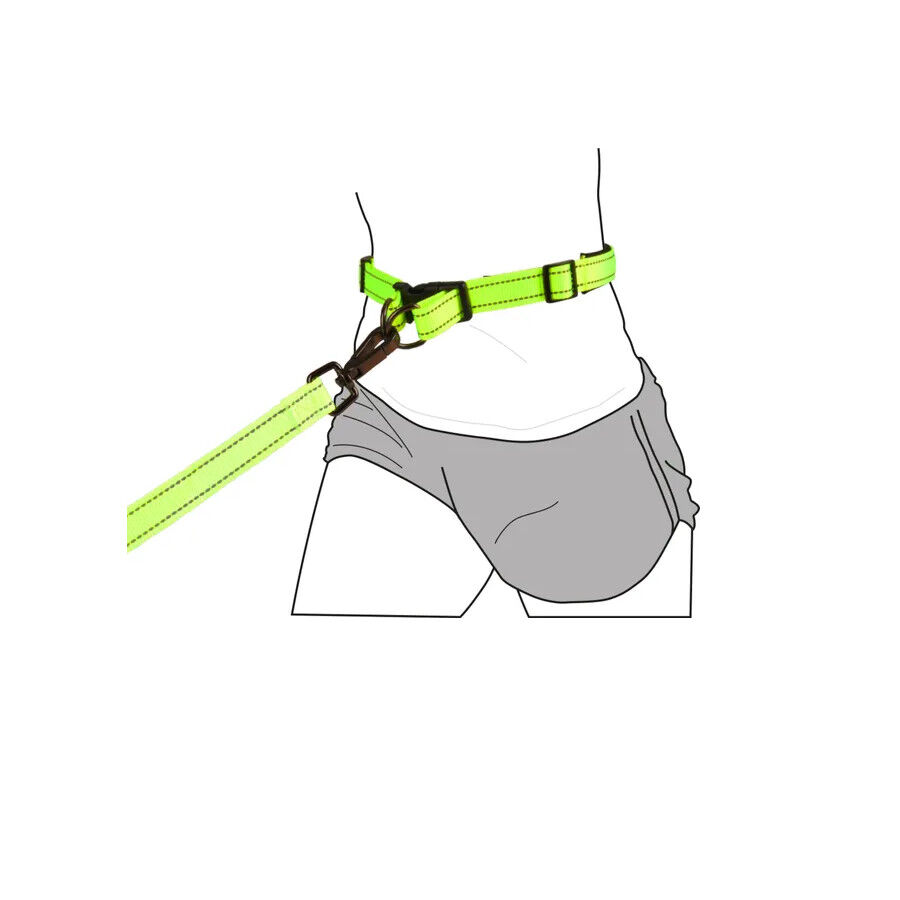 Flamingo Trela Canicross Amarela Fluorescente para c&atilde;es, , large Imagem n&uacute;mero 2