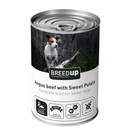 Breed Up Vitela com Batata Doce lata para cães seniores