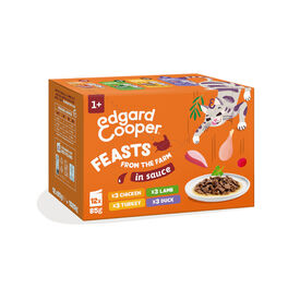 Edgard & Cooper Feasts from the farm em molho em saqueta para gatos