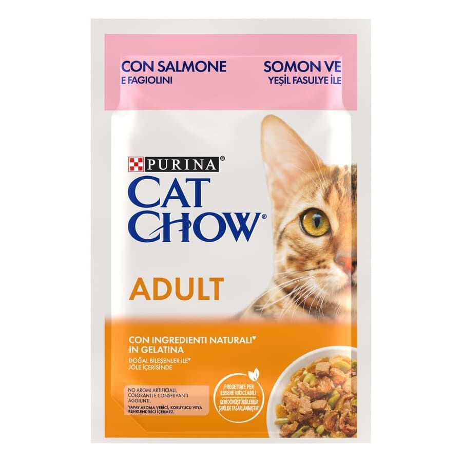 85 g Cat Chow Saqueta de salm&atilde;o para gatos, , large Imagem n&uacute;mero 1