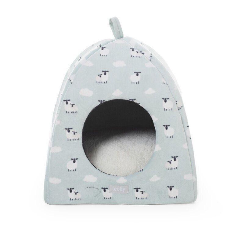Leeby Igloo amov&iacute;vel branco com ovelhas para gatinhos, , large Imagem n&uacute;mero 1