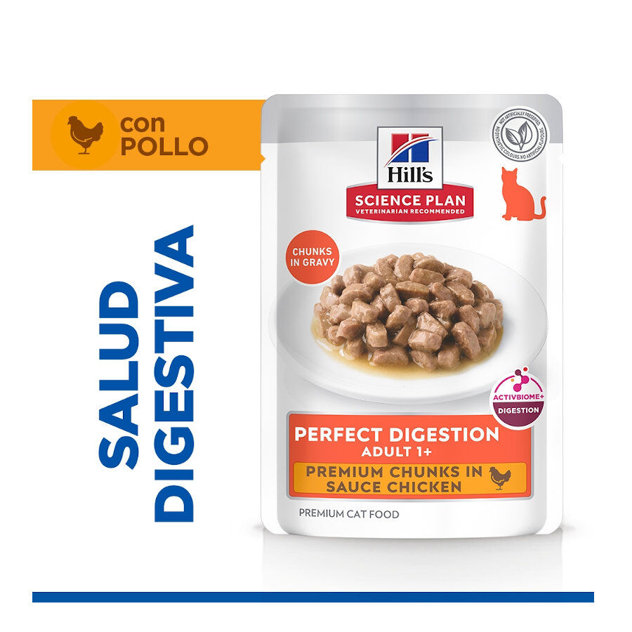85 g Hill's Adult Science Plan Perfect Digestion Frango Saqueta para gatos, , large Imagem n&uacute;mero 2