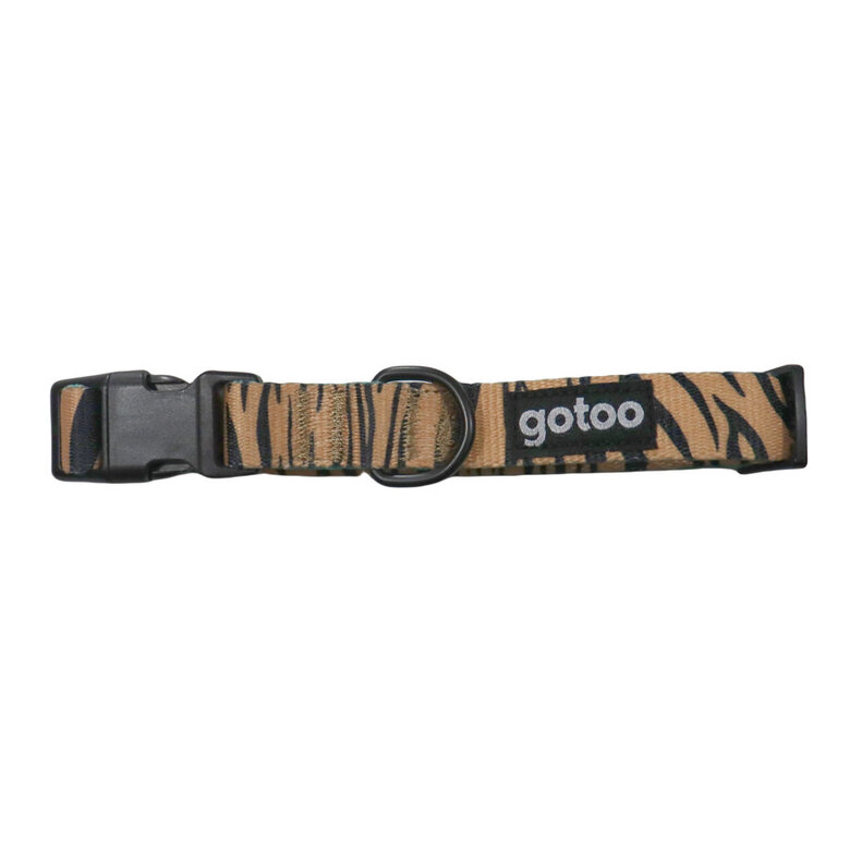 Gotoo Coleira estampada tigre castanha para cães,  Imagem número 1 Gotoo Coleira estampada tigre castanha para cães, , large Imagem número 1