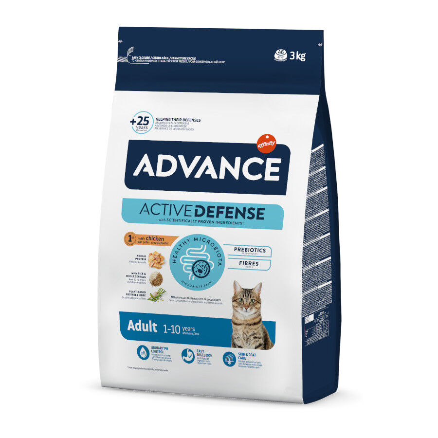 3 kg Advance Active Defense Adult Frango e Arroz para gatos, , large Imagem n&uacute;mero 1