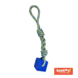 Tootoy! Pull Cube Rope brinquedo corda com cubo de borracha para cães