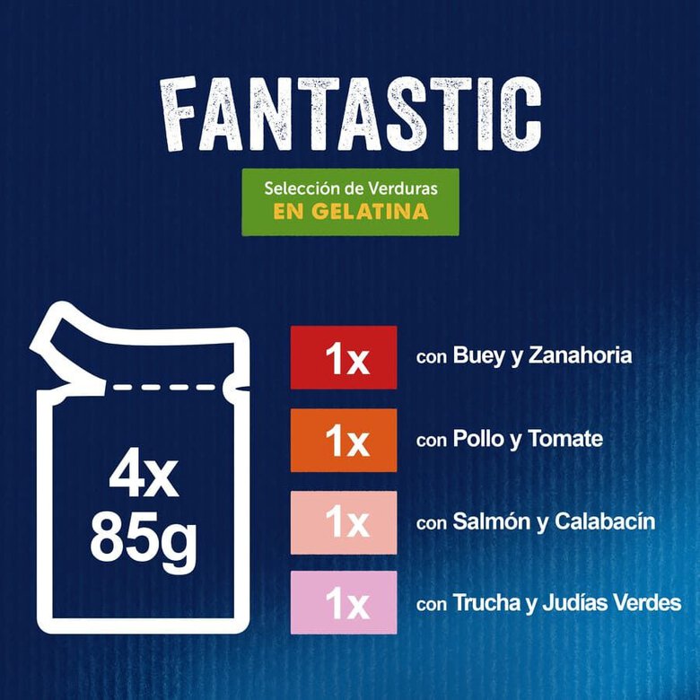 4 saquetas x 85 g Purina Felix Fantastic Seleção de Vegetais saquetas de gelatina para gatos,  Imagem número 4 4 saquetas x 85 g Purina Felix Fantastic Seleção de Vegetais saquetas de gelatina para gatos, , large Imagem número 4