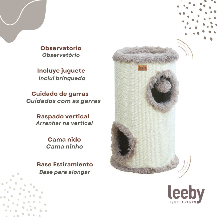 Leeby Bruno barril arranhador com cama nido e brinquedo para gatos, , large Imagem n&uacute;mero 3