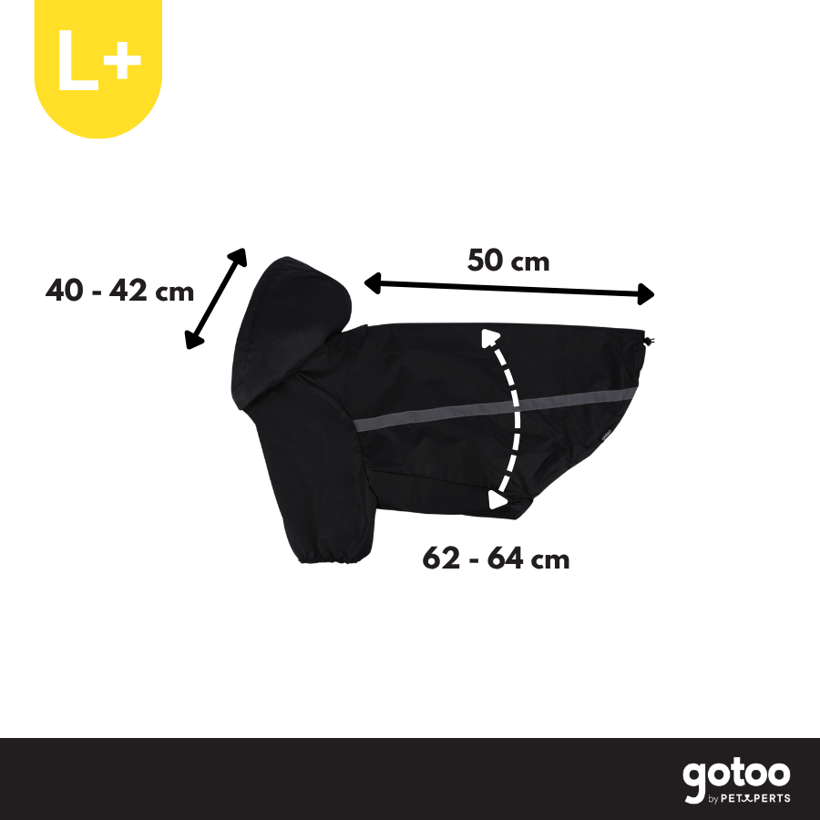 Gotoo Casaco Imperme&aacute;vel Refletor Preto para c&atilde;es, , large Imagem n&uacute;mero 4