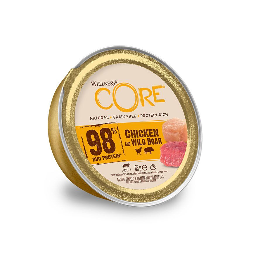 12 terrinas x 85 g Wellness Core Single Protein Frango e Javali terrina para gatos Pack poupan&ccedil;a!, , large Imagem n&uacute;mero 1