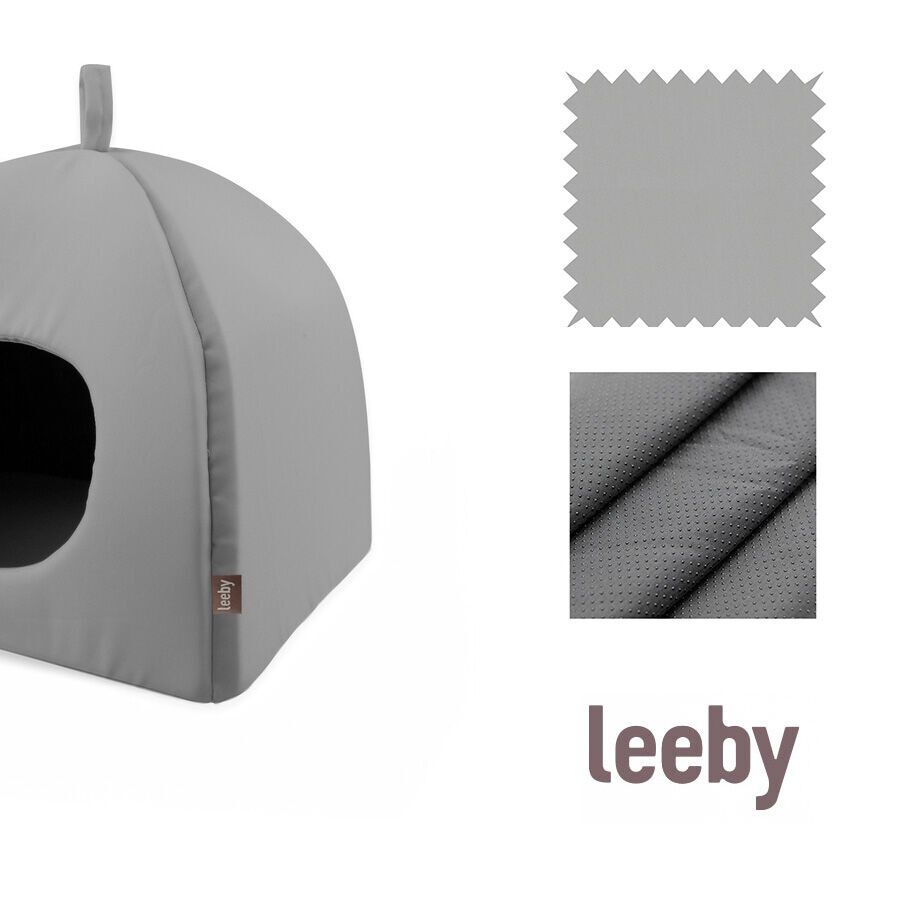 Leeby Igloo antiderrapante cinzento para gatos, , large Imagem n&uacute;mero 3