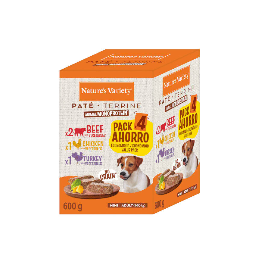 4 saquetas x 150 g Nature's Variety Adult Mini Pat&ecirc; saqueta para c&atilde;es, , large Imagem n&uacute;mero 1