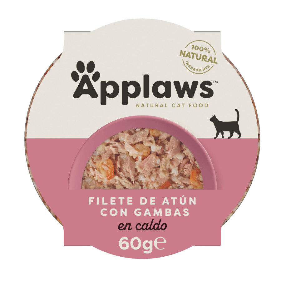 60 g Applaws Atum e Camar&otilde;es terrina para gatos, , large Imagem n&uacute;mero 1