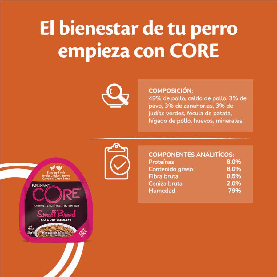 85 g Wellness Core Small Breed Grain Free Frango e Peru Terrina para c&atilde;es, , large Imagem n&uacute;mero 4