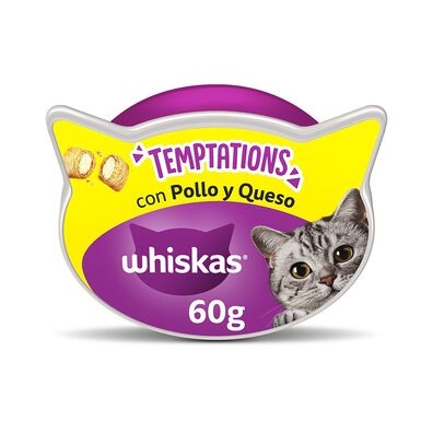 Whiskas Temptations Snacks Frango e Queijo para Gatos 