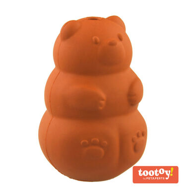 Tootoy! Bear dispenser Chew Toy Laranja mordedor com dispensador de snacks para cães