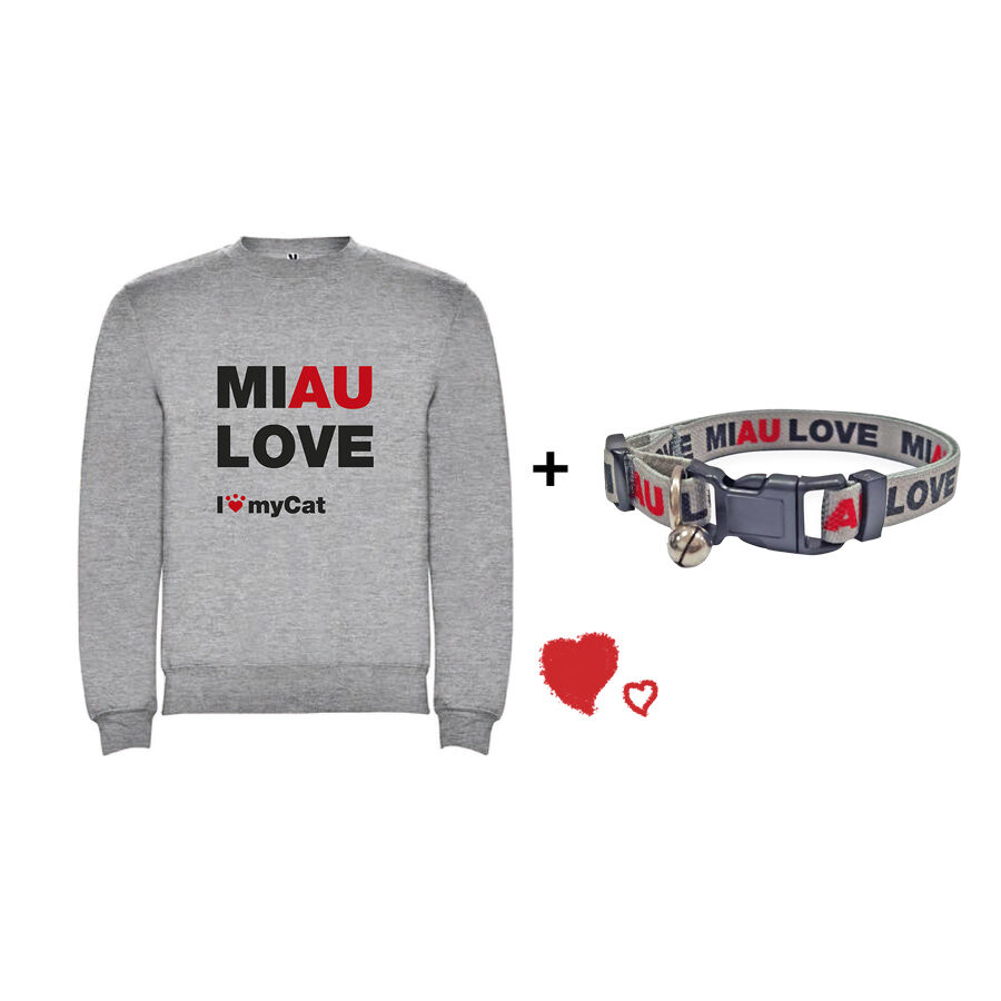 Outech Pack San Valent&iacute;n Sudadera y Collar para gato Imagem n&uacute;mero 1