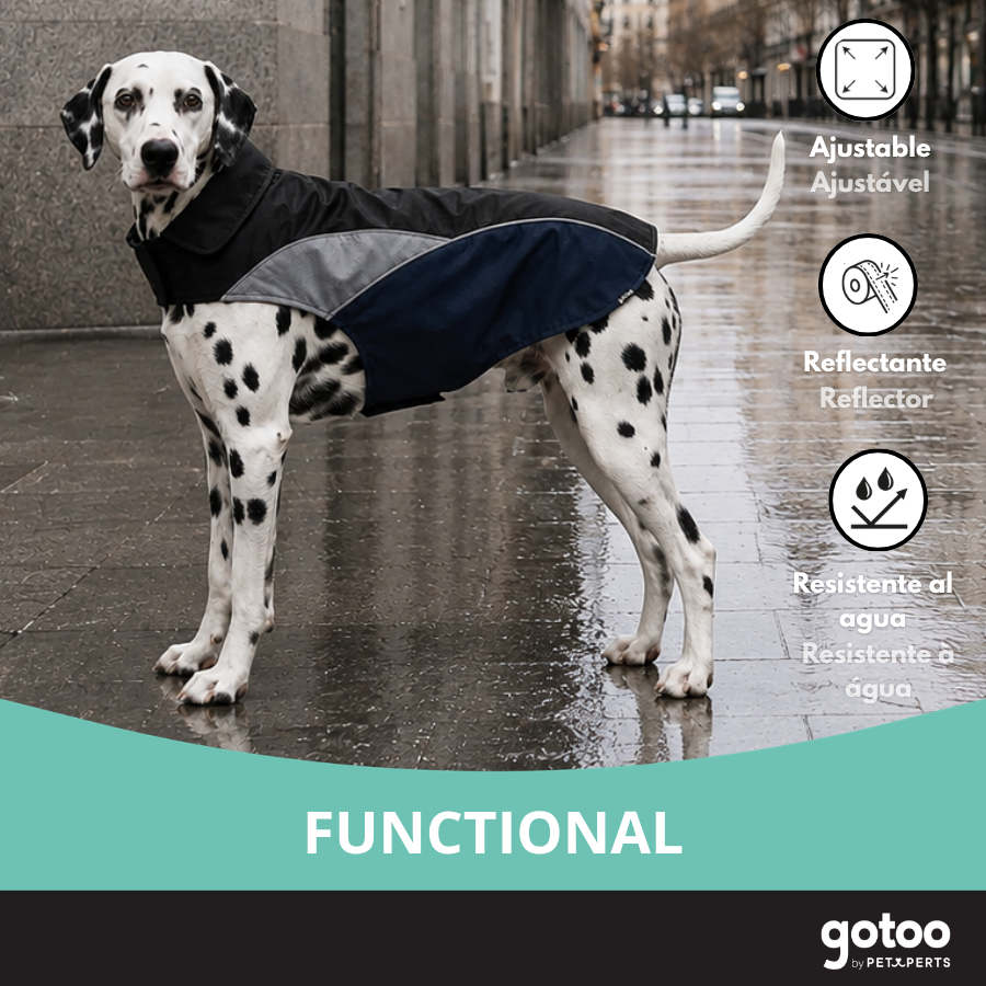 Gotoo Capa de Chuva Refletora Azul-Acinzentada para c&atilde;es, , large Imagem n&uacute;mero 6