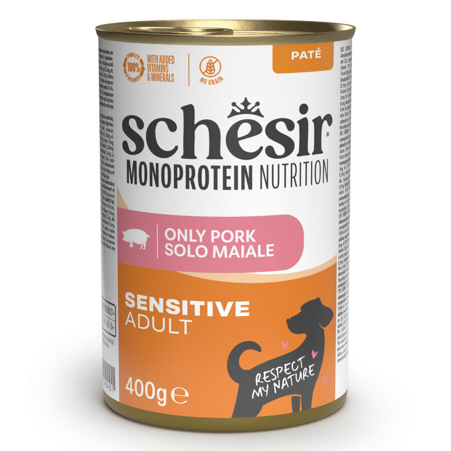 Schesir Monoprotein Comida h&uacute;mida de porco em lata para c&atilde;es, , large Imagem n&uacute;mero 1