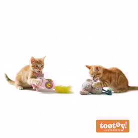 Tootoy! Kitten Peluche de elefante e axolote para gatos