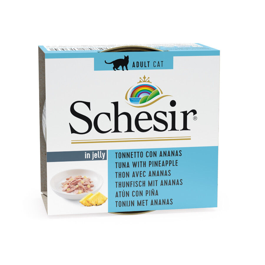 85 g Schesir Adult Atum com Anan&aacute;s lata para gatos, , large Imagem n&uacute;mero 1