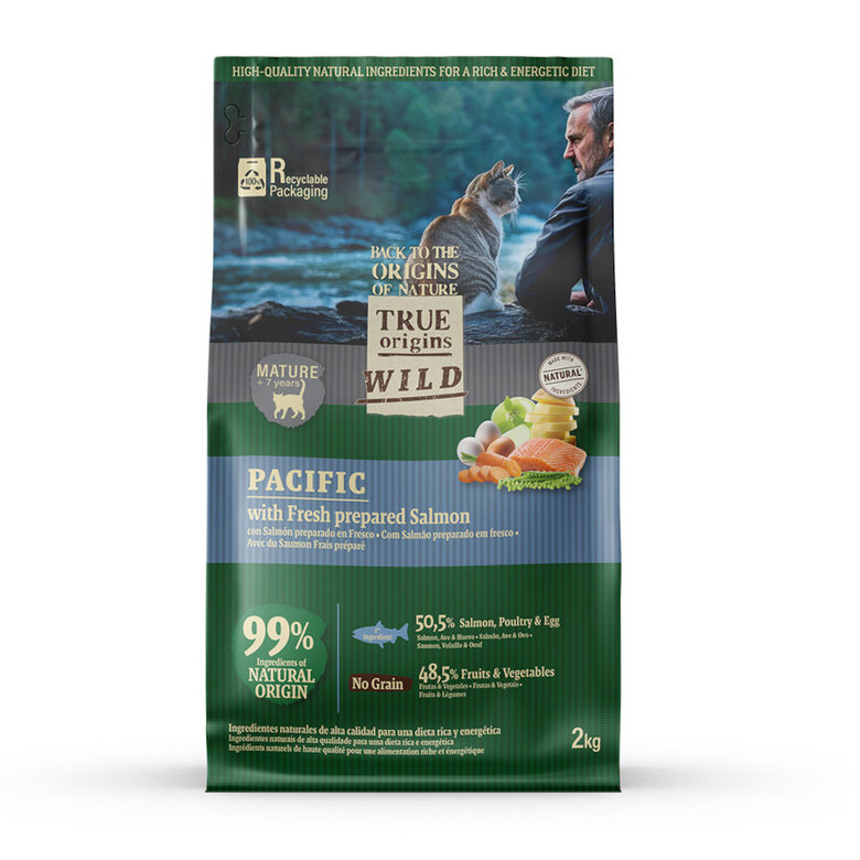 2 kg True Origins Wild Pacific Salmão ração para gatos sénior,  Imagem número 2 2 kg True Origins Wild Pacific Salmão ração para gatos sénior, , large Imagem número 2