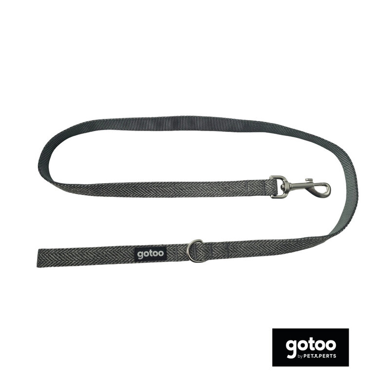 Gotoo Trela estampada herringbone cinza para cães,  Imagem número 2 Gotoo Trela estampada herringbone cinza para cães, , large Imagem número 2
