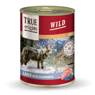 True Origins Wild Winter Edition Cordeiro e Arandos lata para cães