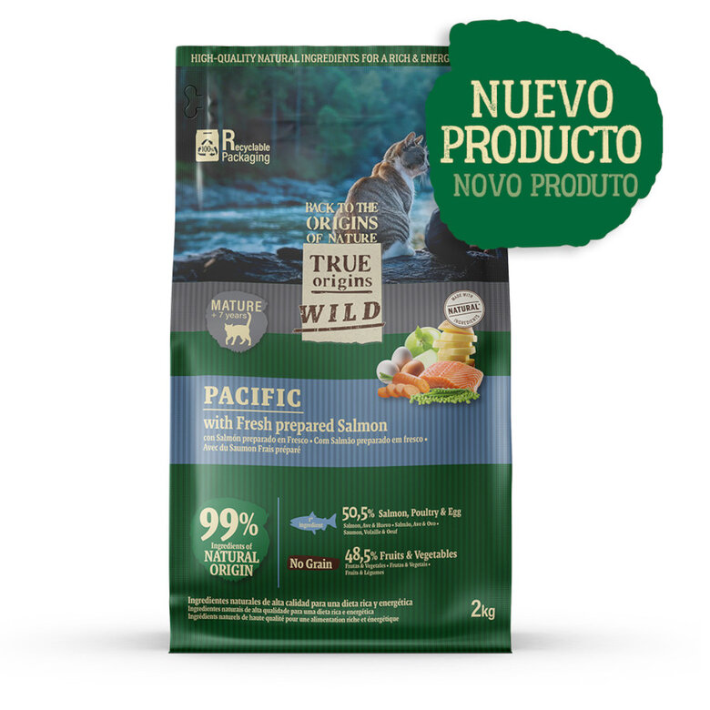 2 kg True Origins Wild Pacific Salmão ração para gatos sénior,  Imagem número 1 2 kg True Origins Wild Pacific Salmão ração para gatos sénior, , large Imagem número 1