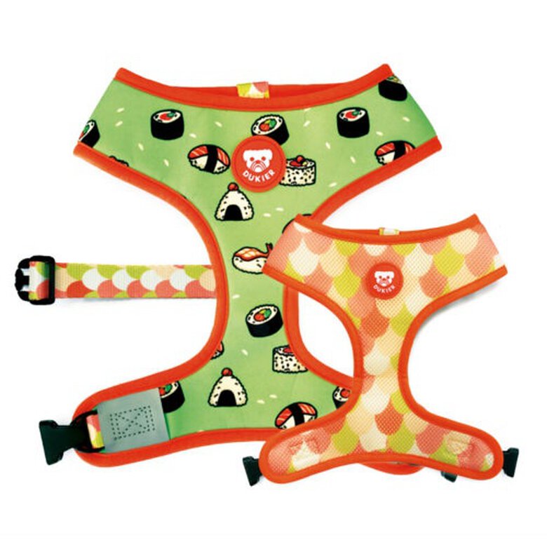 Dukier Nigiri Peitoral reversível com estampado Sushi para cães,  Imagem número 1 Dukier Nigiri reversible sushi arnés para perros Imagem número 1