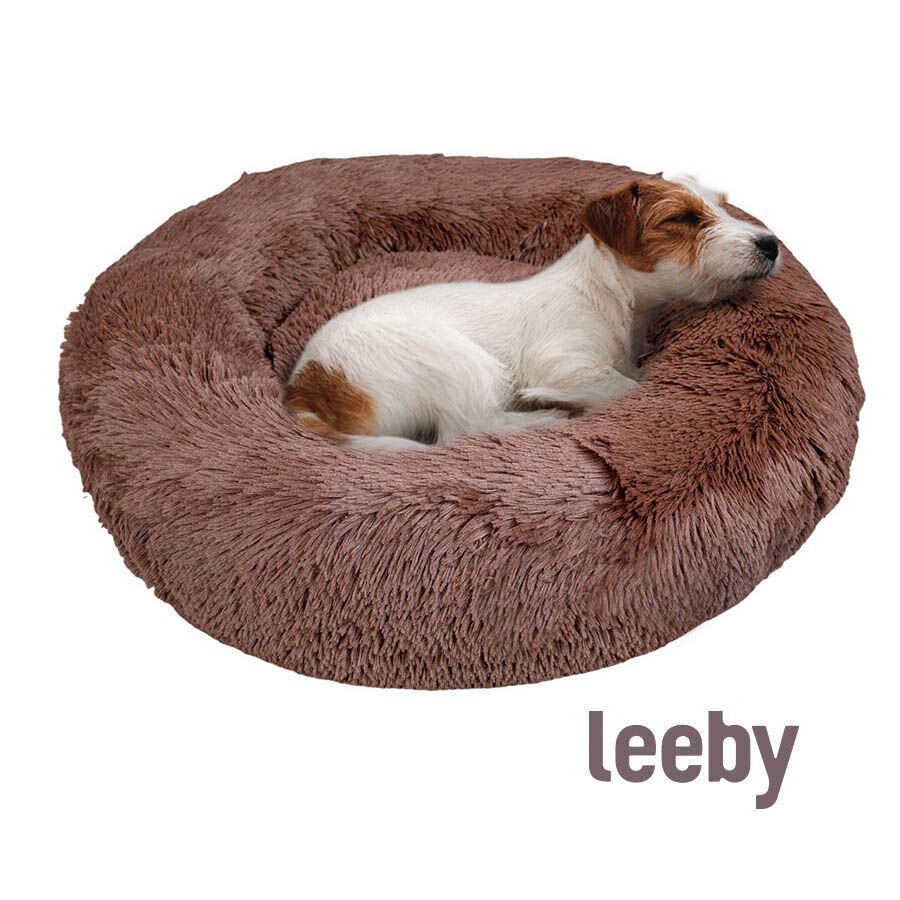 Leeby Cama Redonda Anti Stress Castanha para c&atilde;es, , large Imagem n&uacute;mero 1