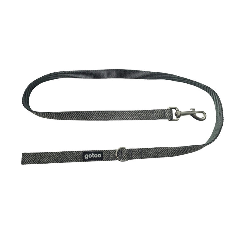 Gotoo Trela estampada herringbone cinza para cães,  Imagem número 1 Gotoo Trela estampada herringbone cinza para cães, , large Imagem número 1