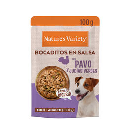 Nature's Variety Comida h&uacute;mida de peru em saqueta em molho para c&atilde;es adultos mini