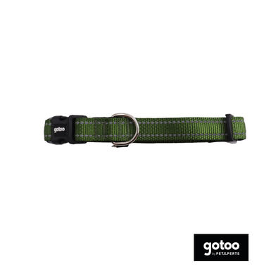 Gotoo Coleira refletora de nylon cáqui para cães