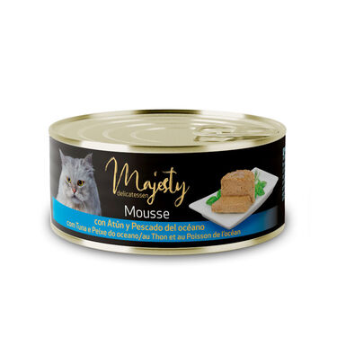 Majesty Adult Mousse de Atum e Peixe do Oceano em lata para gatos