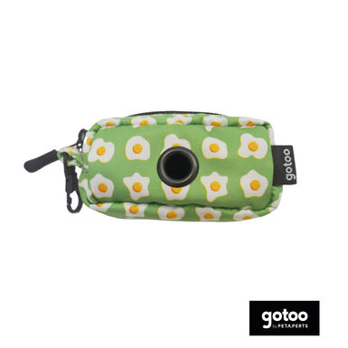 Gotoo Porta sacos de tecido estampado verde para cães